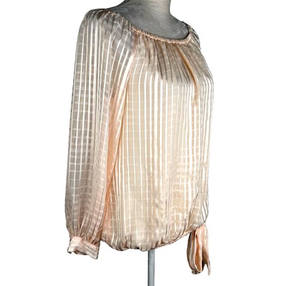 Vince Camuto Peach Balloon Hem Blouse Top Medium Romance OS - Picture 5 of 13